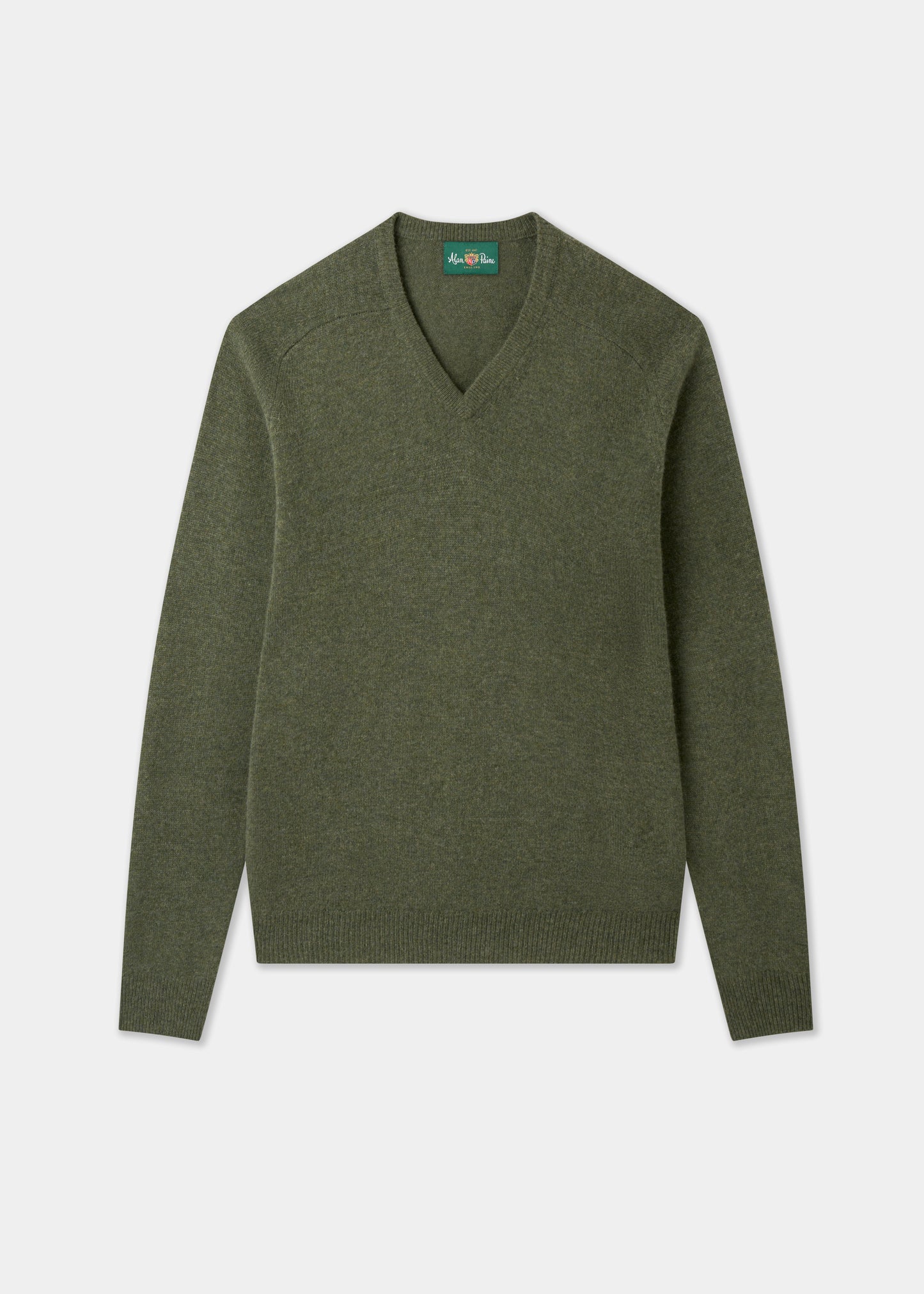 Men's Lambswool Vee Neck Jumper in Landscape