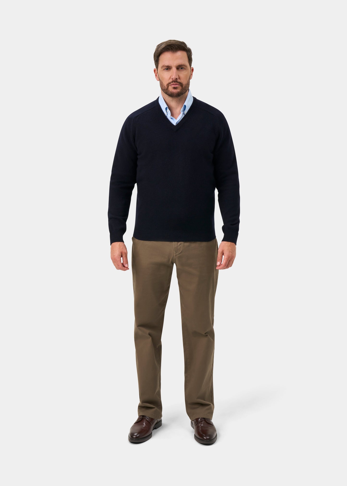 Kilsyth Men's Lambswool Jumper in Navy - Regular Fit
