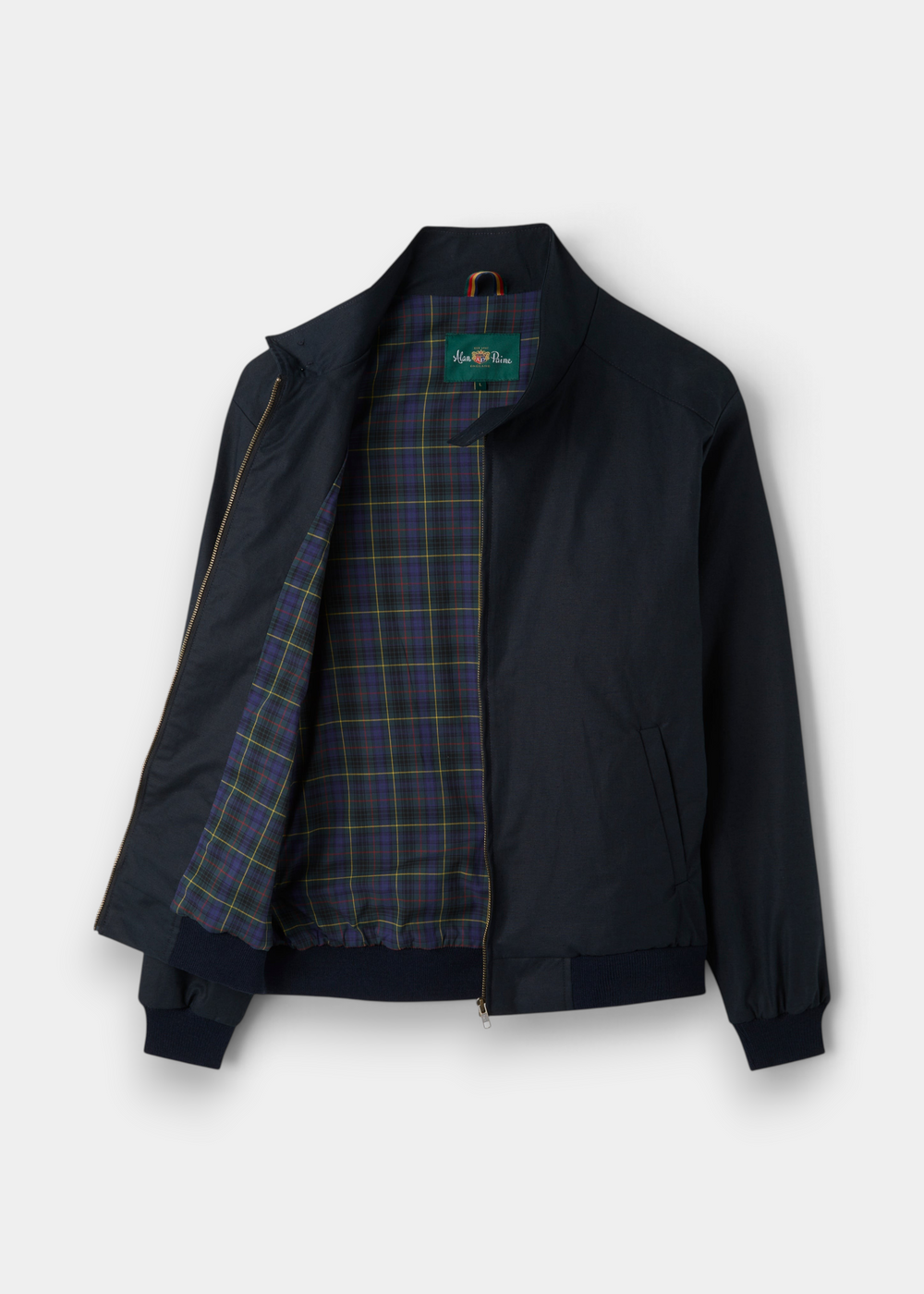Men's Linen Cotton Bomber Jacket in Navy
