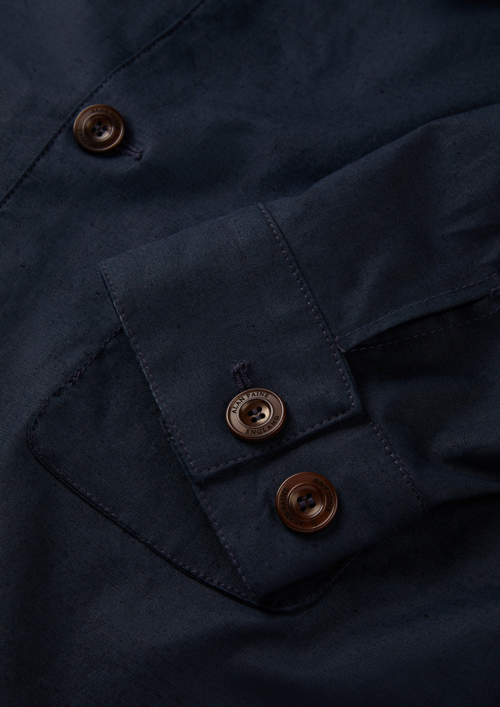 Men's Linen Cotton Shacket in Navy Blue