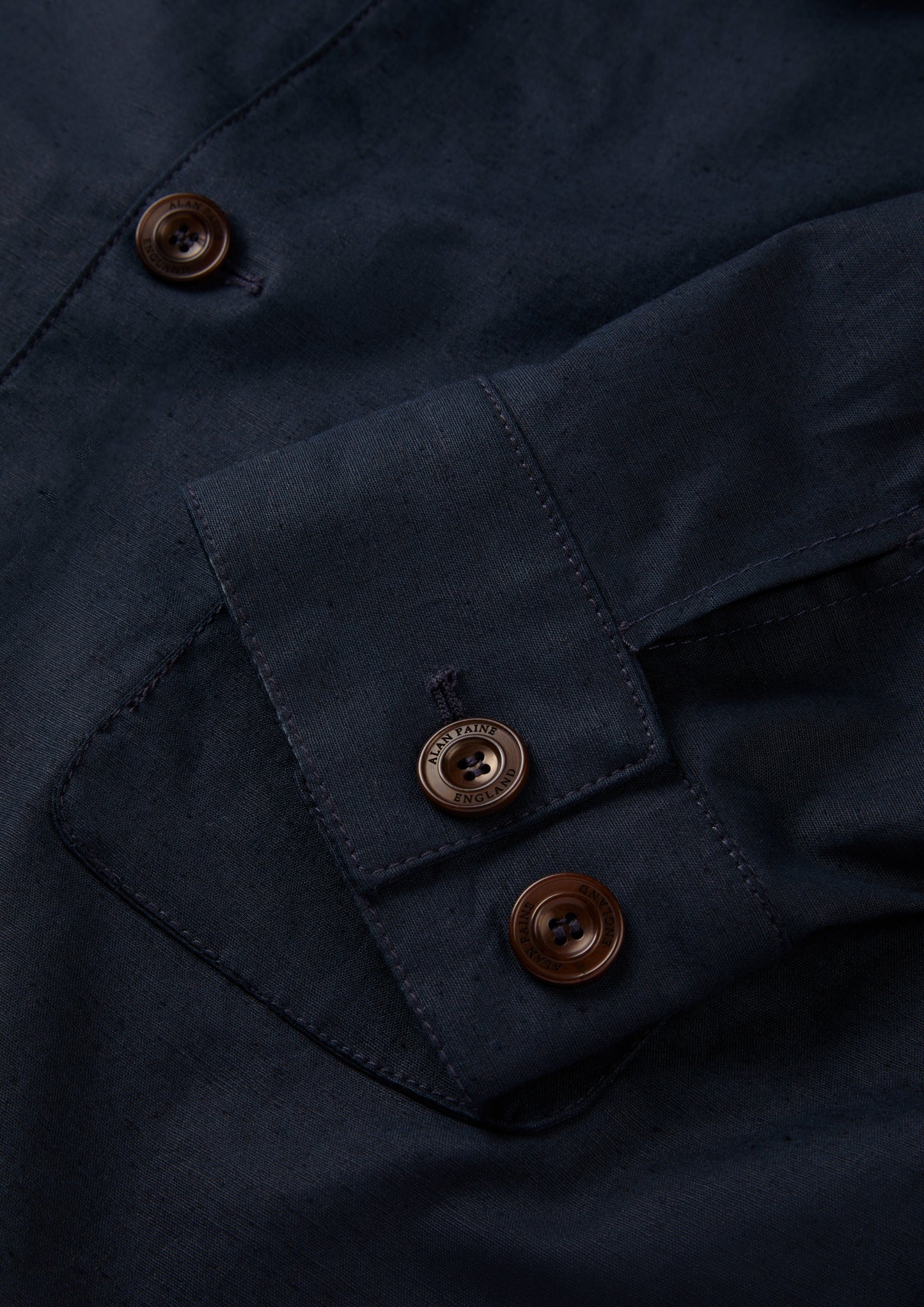Men's Linen Cotton Shacket in Navy Blue
