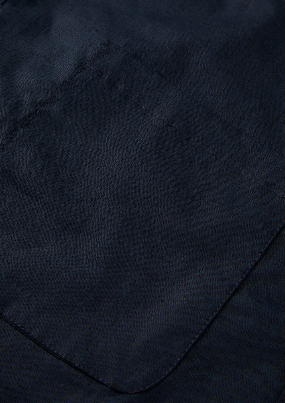 Men's Linen Cotton Shacket in Navy Blue