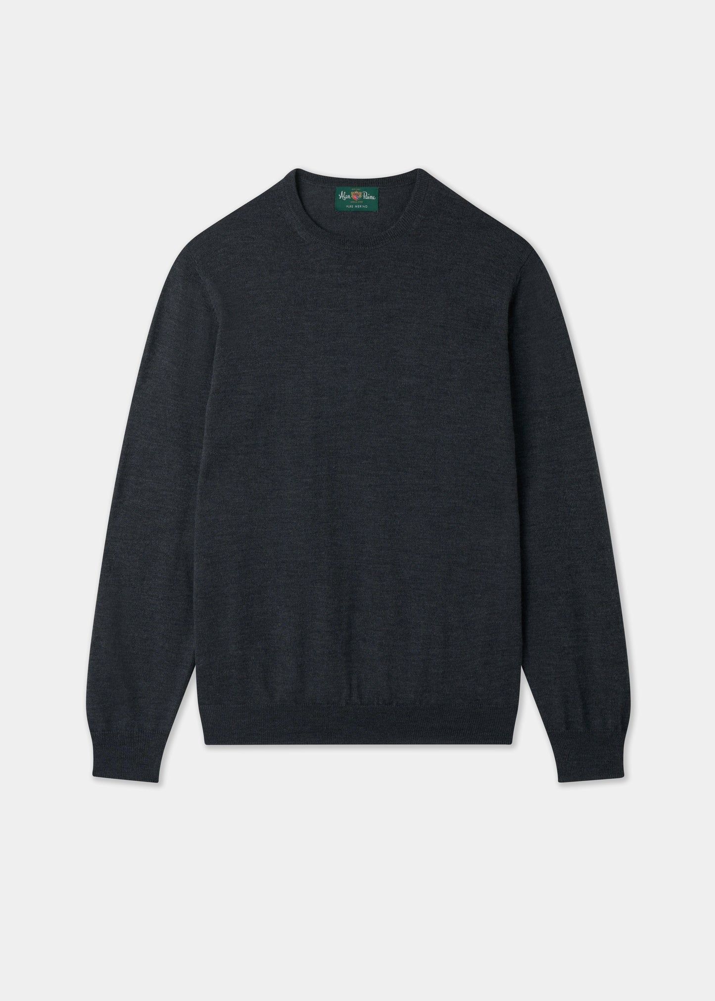 Men's Merino Wool Crew Neck Jumper in Charcoal