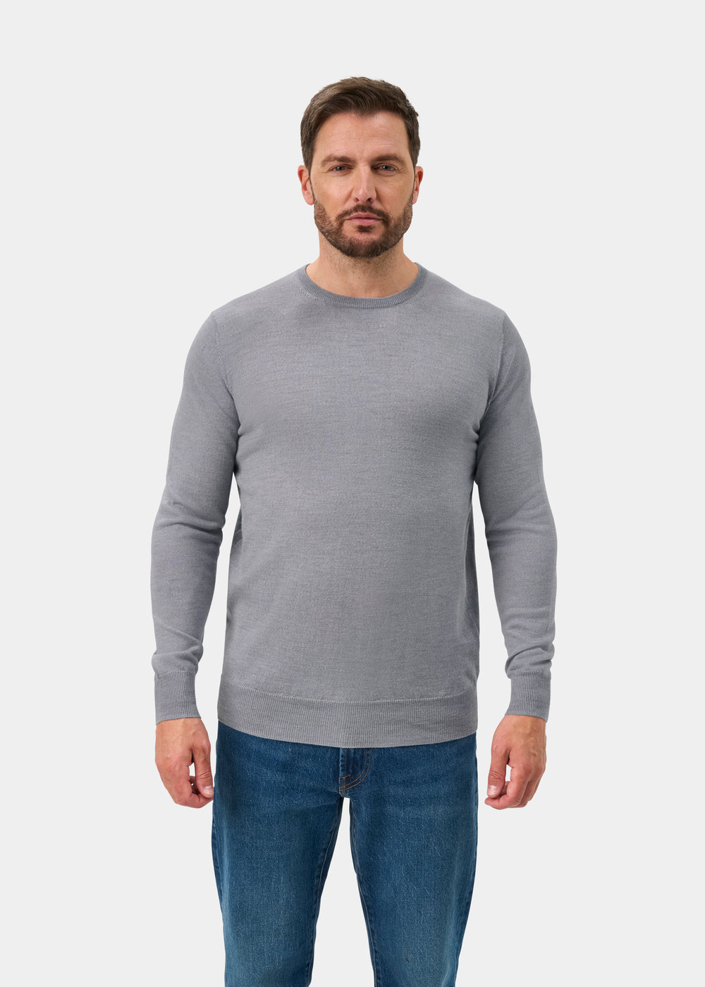 Radstone Men's Merino Wool Jumper in Grey Mix - Regular Fit