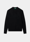 Men's Merino Wool Vee Neck Jumper in Black