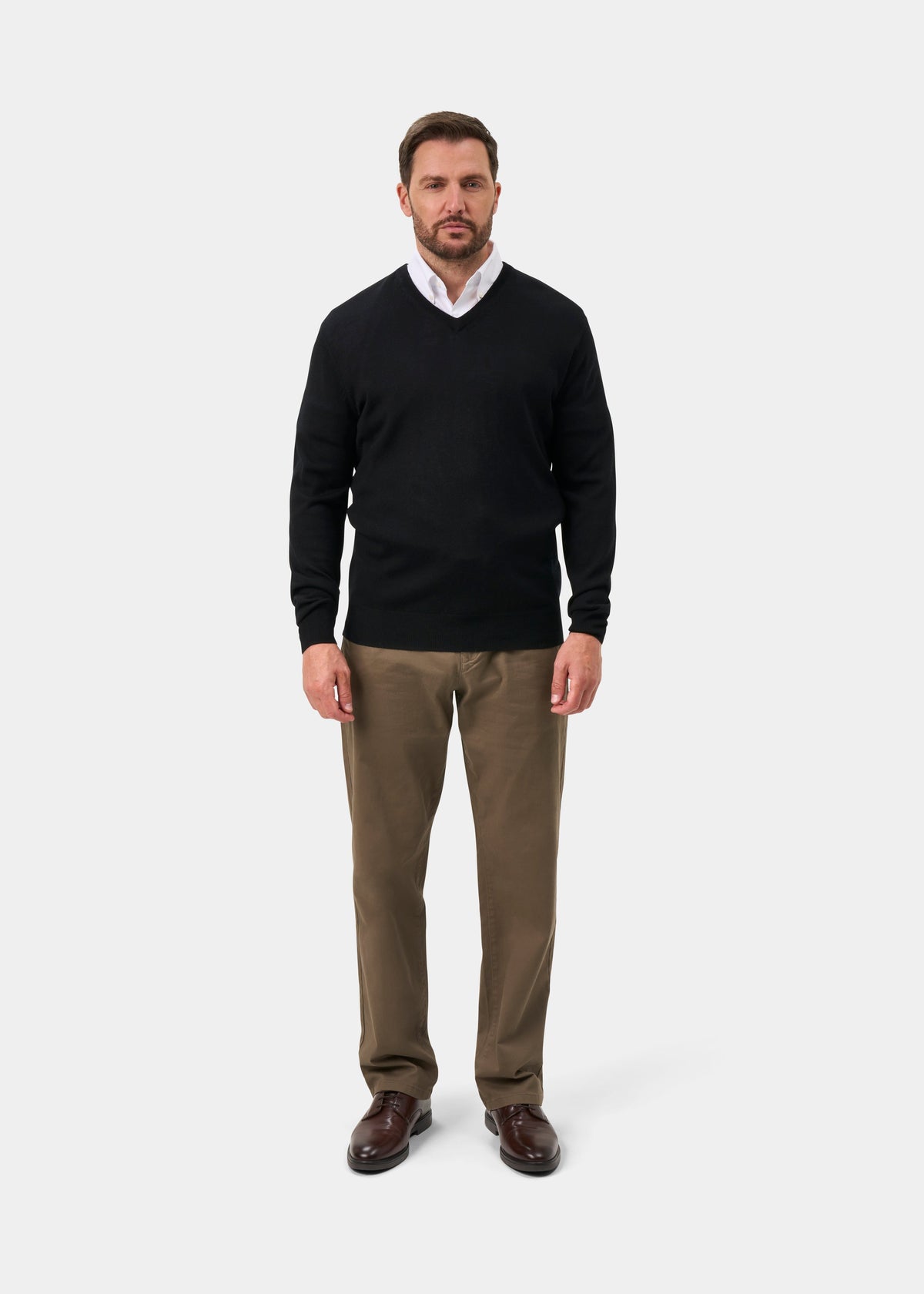 Millbreck Men's Merino Wool Jumper in Black - Regular Fit