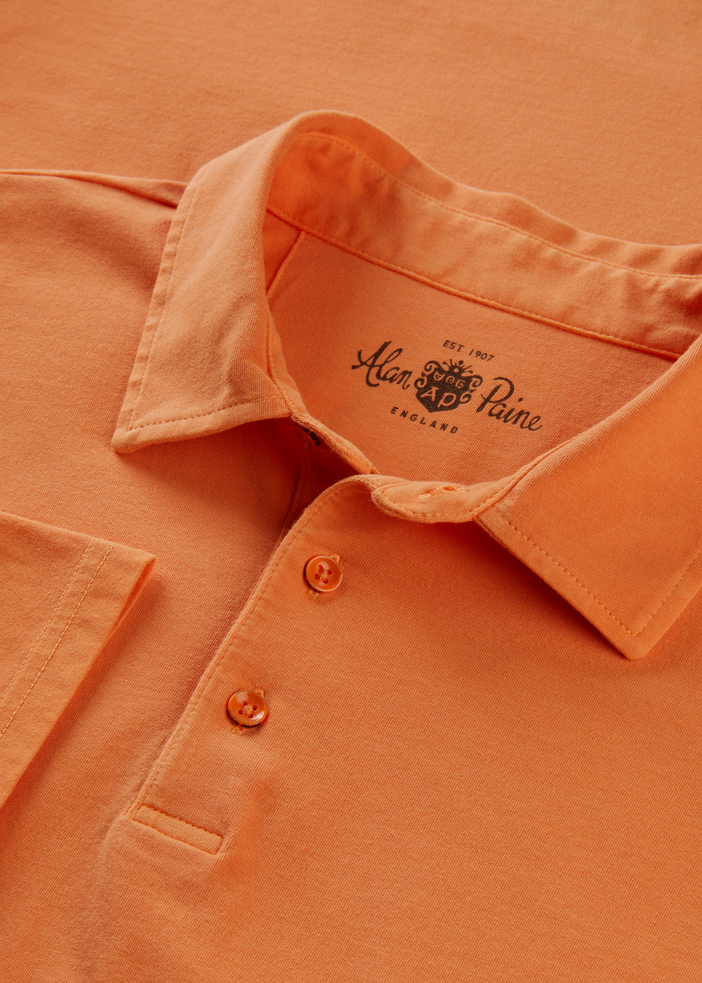 Men's Pique Cotton Polo Shirt in Orange