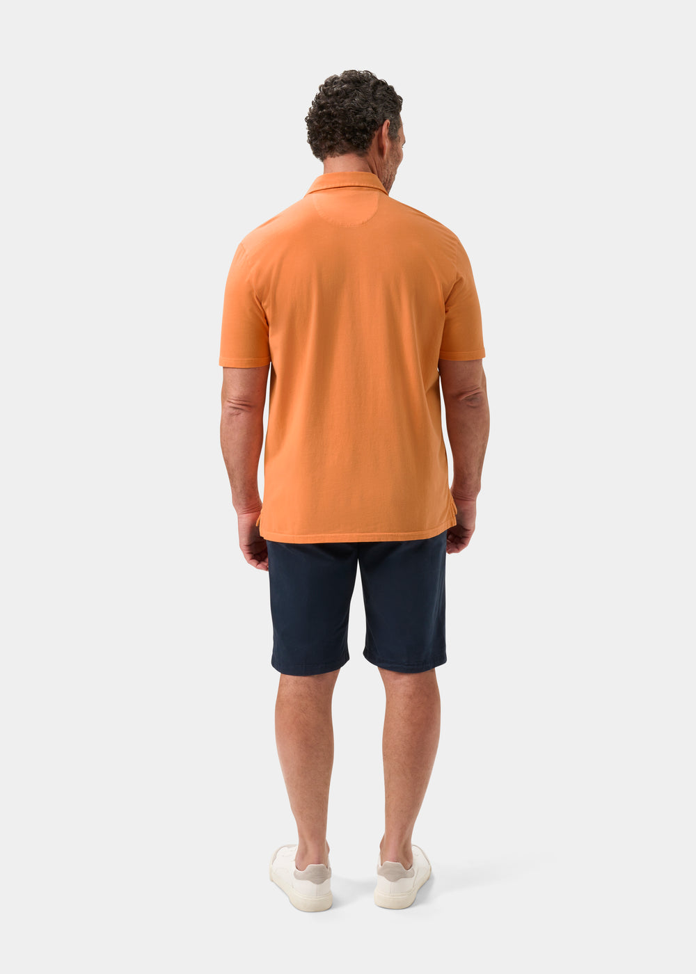 Men's Pique Cotton Polo Shirt in Orange
