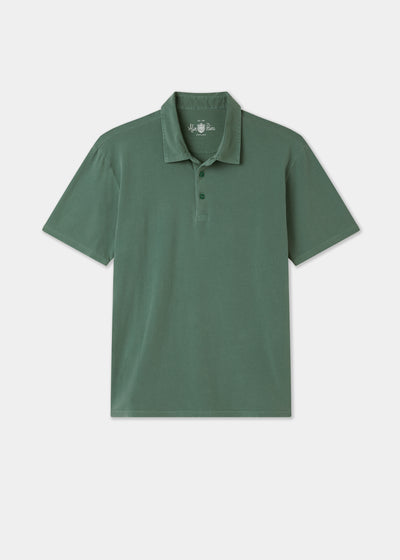 Men's Pique Cotton Polo Shirt in Green