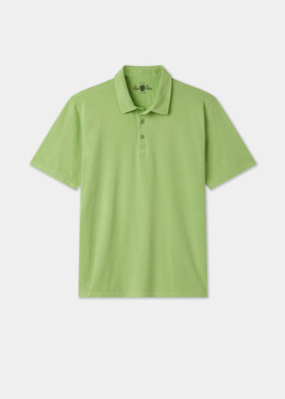 Men's Pique Cotton Polo Shirt in Green