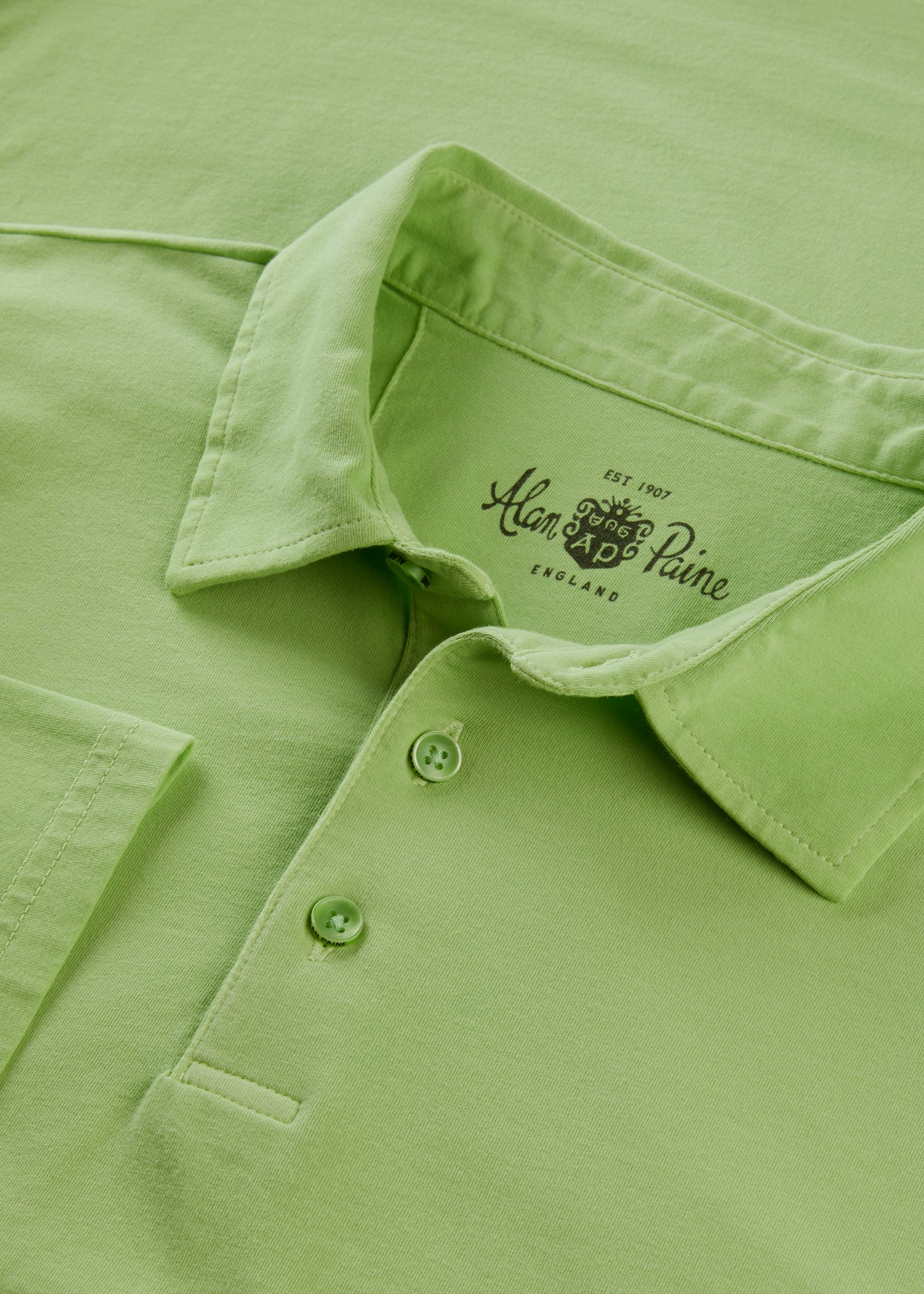 Men's Pique Cotton Polo Shirt in Green