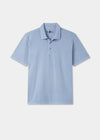 Men's Pique Cotton Polo Shirt in Light Blue