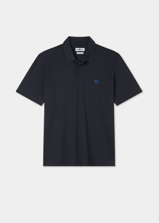 Men's Pique Cotton Polo Shirt in Navy