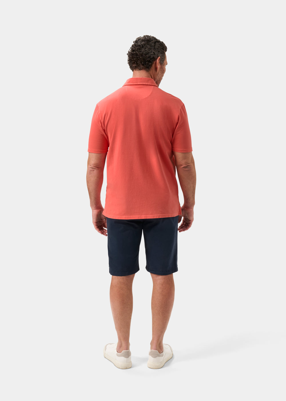 Men's Pique Cotton Polo Shirt in Orange