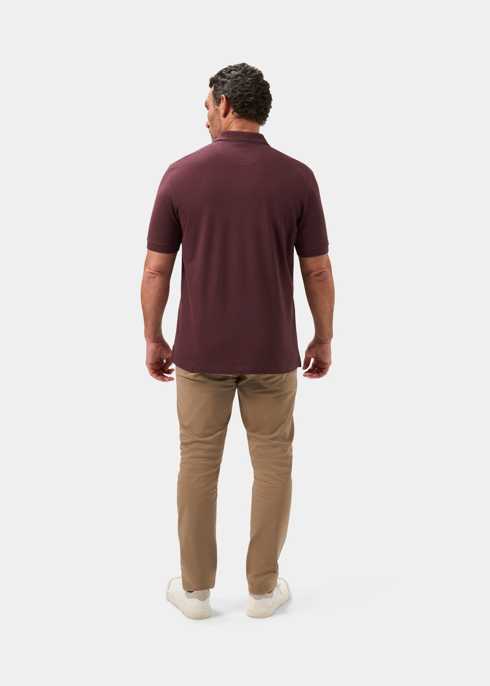 Men's Pique Cotton Polo Shirt in Purple