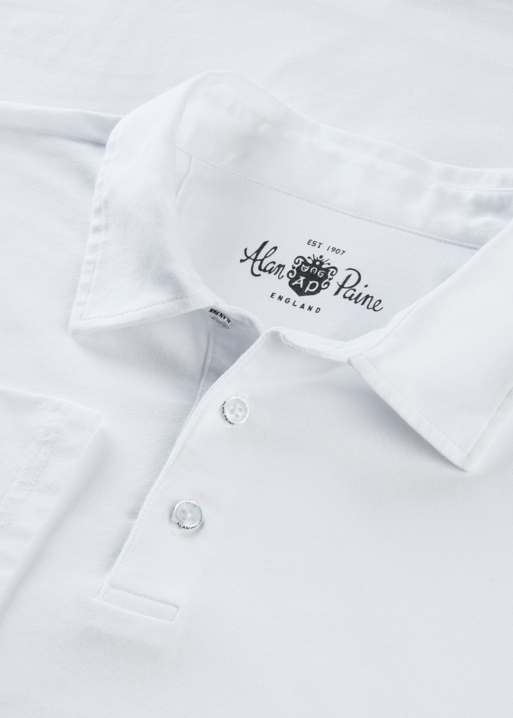 Men's Pique Cotton Polo Shirt in White