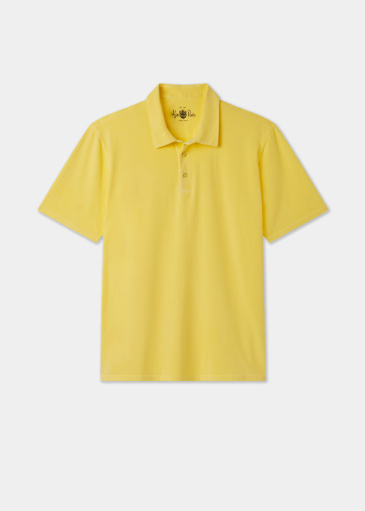 Men's Pique Cotton Polo Shirt in Yellow