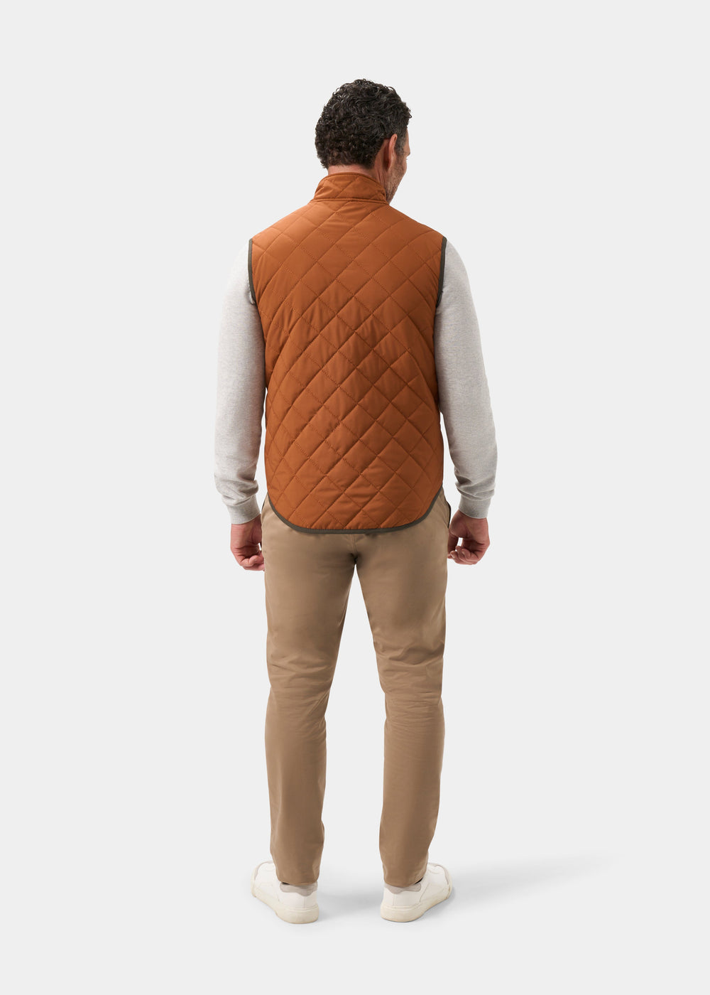 Men's Polyester Reversible Gilet in Green and Orange