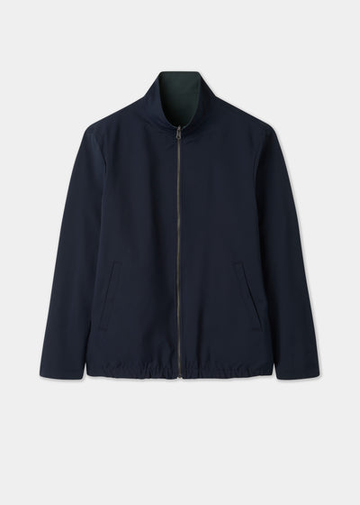 Men's Polyester Reversible Bomber Jacket in Green & Navy