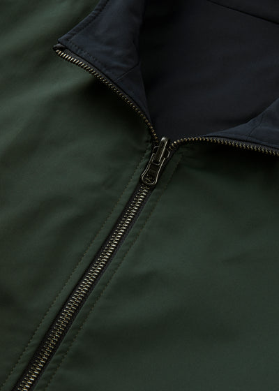 Men's Polyester Reversible Bomber Jacket in Green & Navy