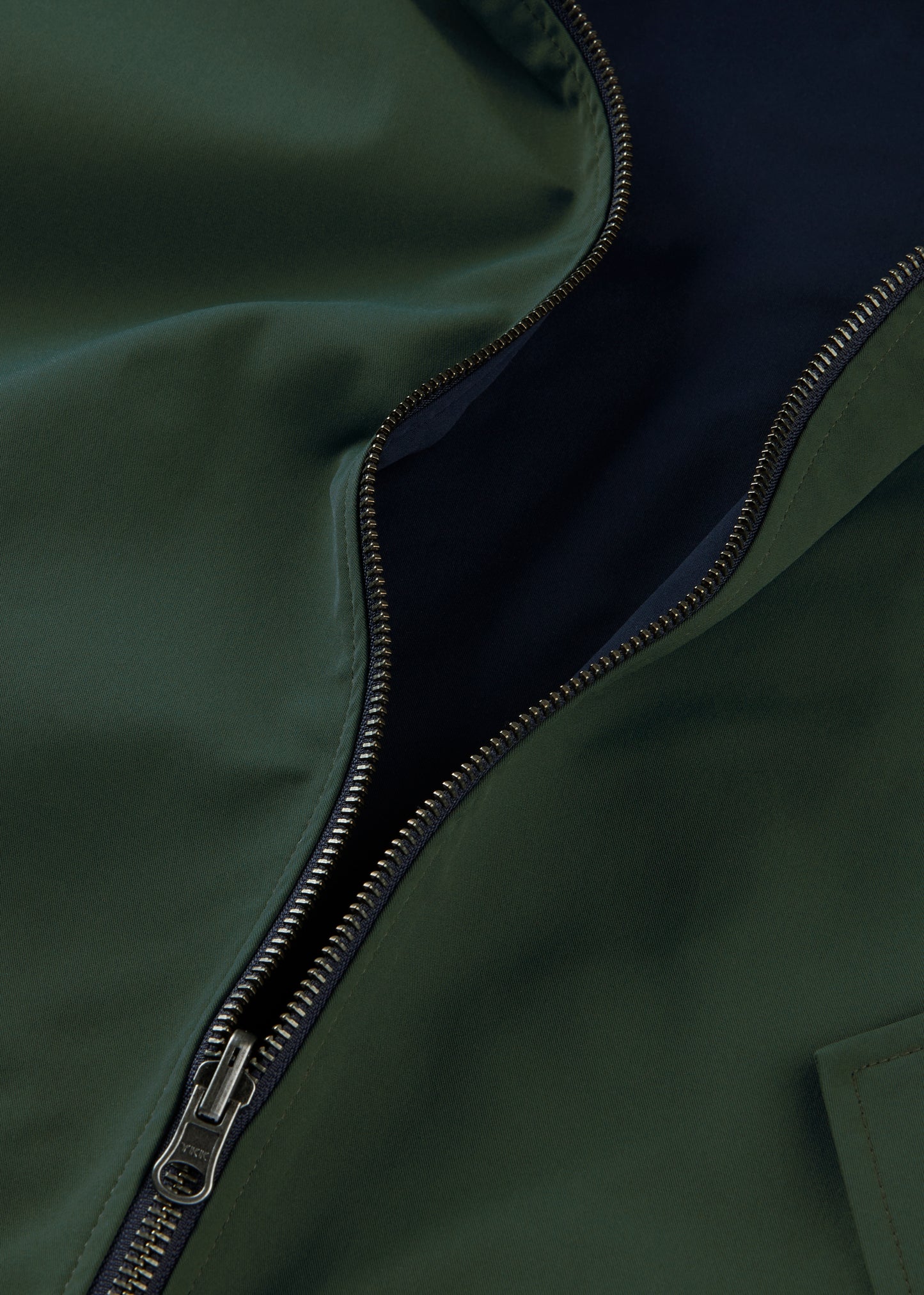 Men's Polyester Reversible Bomber Jacket in Green & Navy