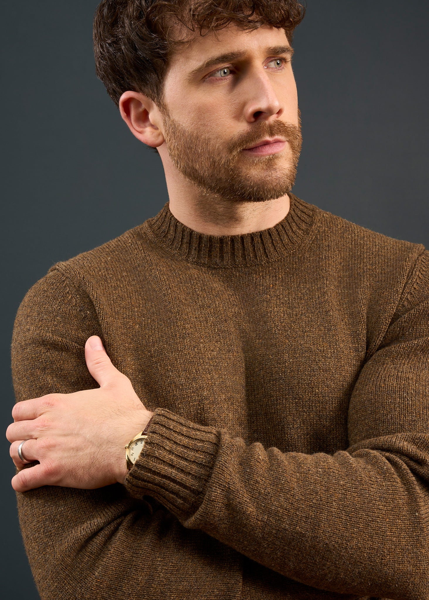 Maglione da uomo in lana Shetland in pino silvestre – Alan Paine