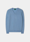 Maglione da uomo con collo a V in lana d'agnello nel colore Iceberg - Vestibilità regolare