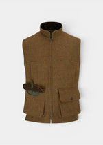 Rutland Men's Tweed Water Repellent Shooting Waistcoat in Birch -  Shooting Fit