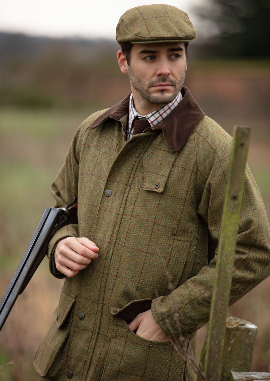 Rutland da uomo Tweed Tiro Cappotto In Lichen – Alan Paine