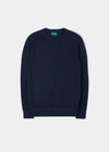 Felpa girocollo in cotone merino Saddington in blu scuro