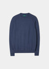 Felpa girocollo in cotone merino di Saddington in denim
