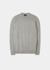 Felpa girocollo in cotone merino Saddington in misto grigio chiaro