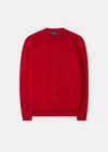Felpa girocollo in cotone merino Saddington di colore rosso