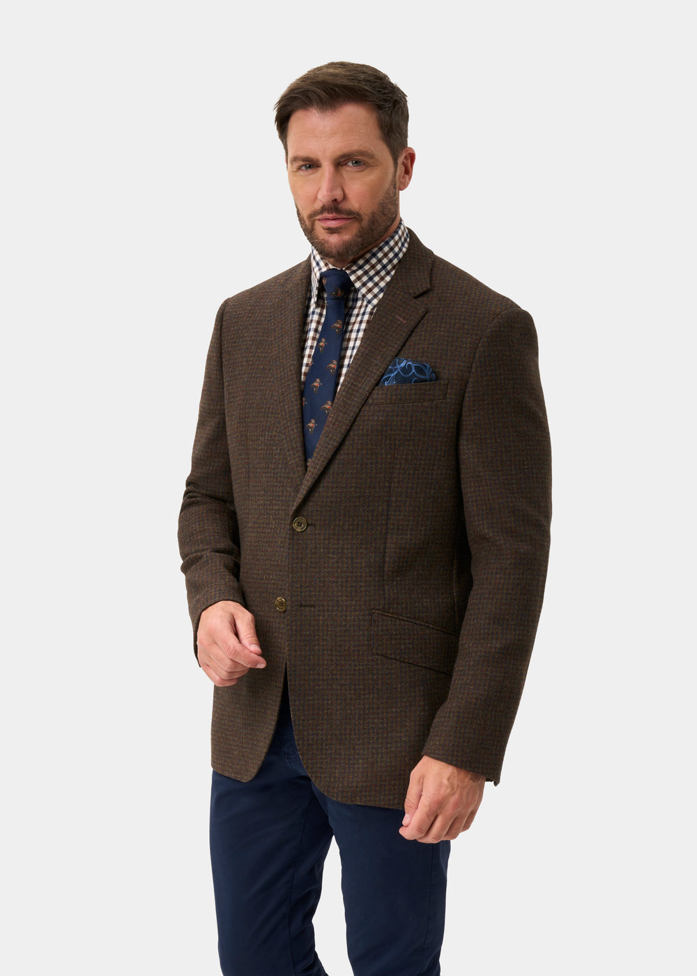 Surrey da uomo Tweed Acqua Repellent Foderato Blazer in Bramble  -  Vestibilità regolare