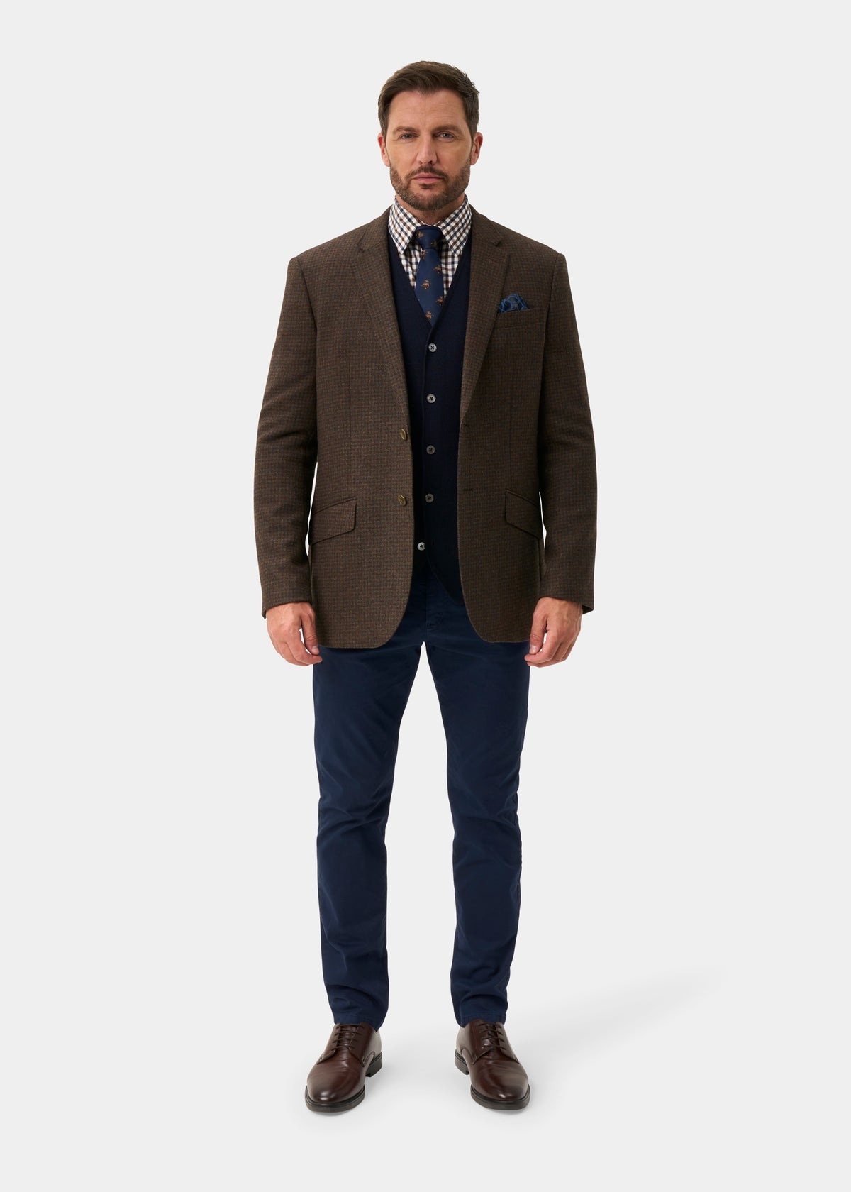 Surrey da uomo Tweed Acqua Repellent Foderato Blazer in Bramble  -  Vestibilità regolare