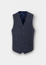 Surrey Men's Tweed Water Repellent Lined Waistcoat in Blue  -  Regular Fit