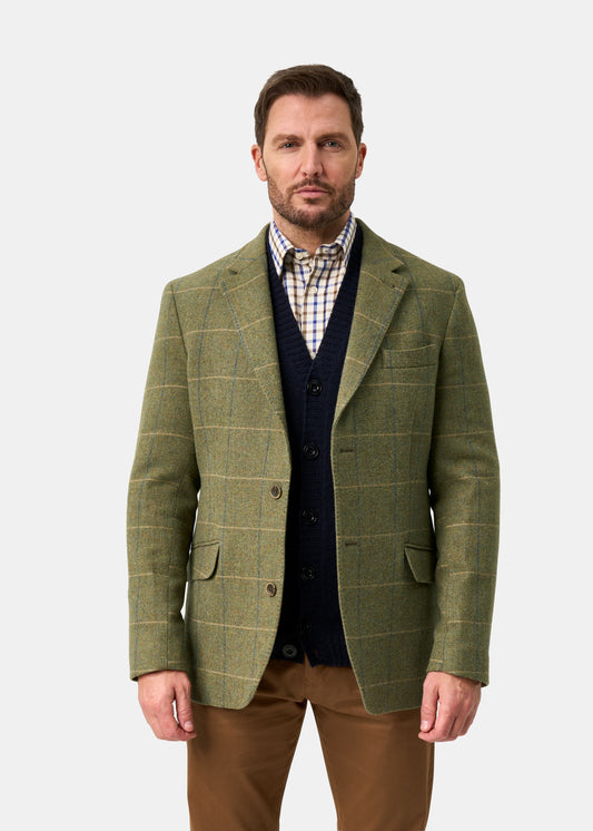 Surrey da uomo Tweed Foderato Blazer In Lovat Blue - Vestibilità regolare