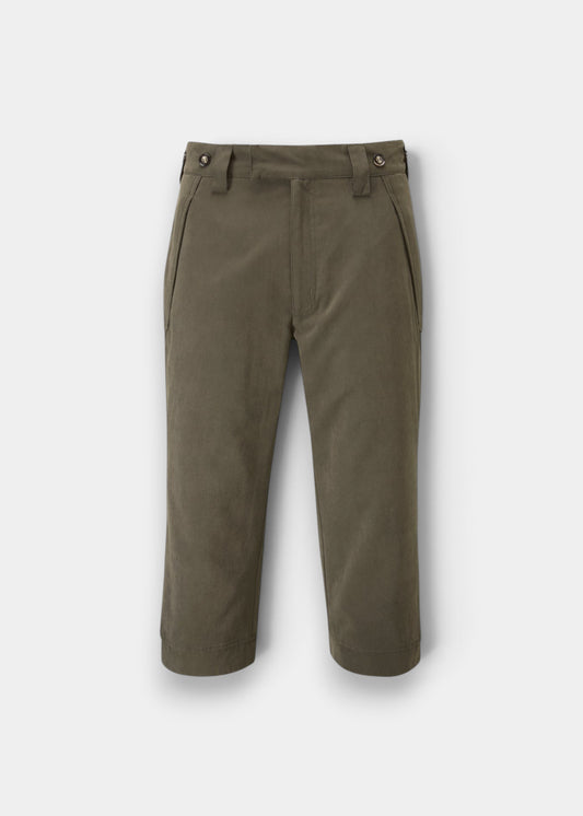 Alan Paine Milwood men's waterproof shooting breeks in olive with adjustable hem and zip pockets