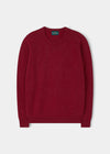 Alan Paine Lenzie men's crew neck jumper in poppy red, crafted from soft 100% lambswool with a regular fit.