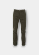Alan Paine Southoak olive moleskin trousers for men in a regular fit with a button fastening and zip fly.