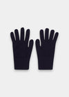 Alan Paine Tideswell men's navy blue knitted wool gloves with a ribbed cuff for warmth and comfort.