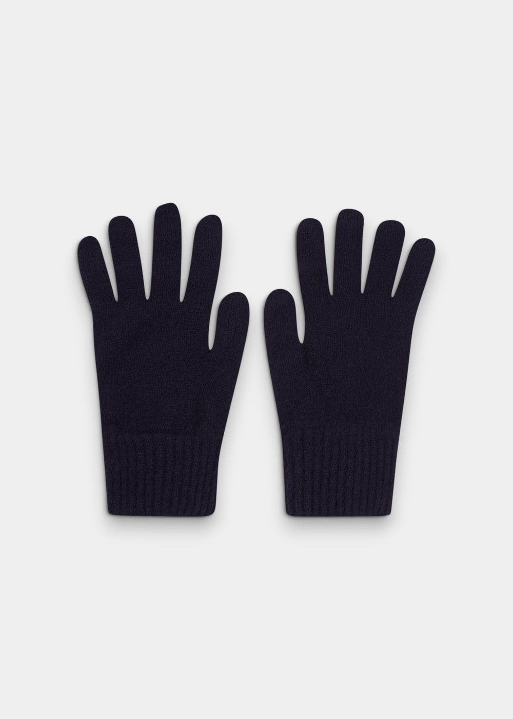 Alan Paine Tideswell men's navy blue knitted wool gloves with a ribbed cuff for warmth and comfort.