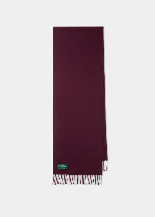 Sciarpa da uomo Risbury in cashmere tinta unita color bordò.
