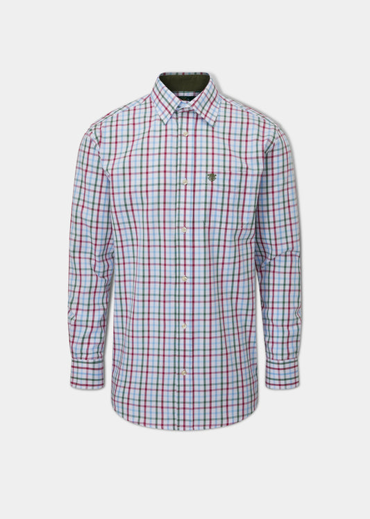 Camicia a quadri da uomo Aylesbury color vino - Vestibilità regolare
