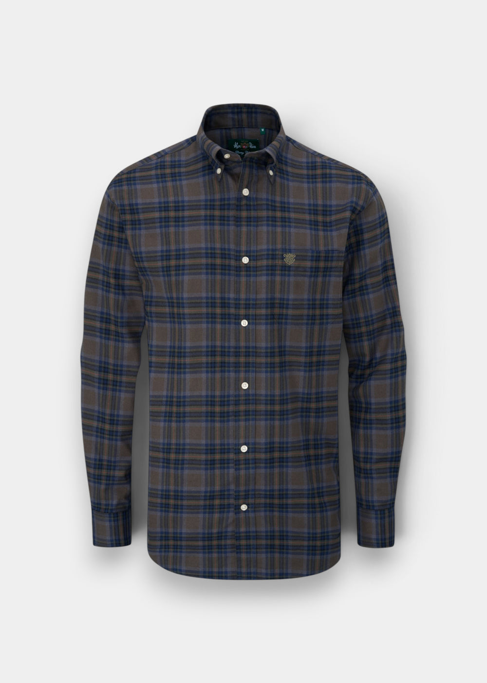 Ilkley Flannel Green Check Shirt - Shooting Fit