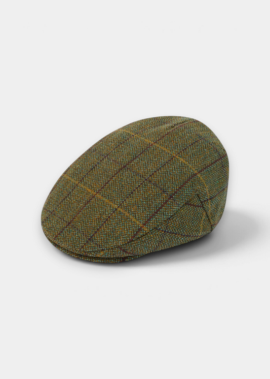 Rutland Men's Tweed Flat Cap In Green Ash