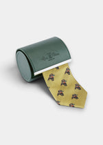 Ripon Silk Country Tie In Yellow - Retriever Design