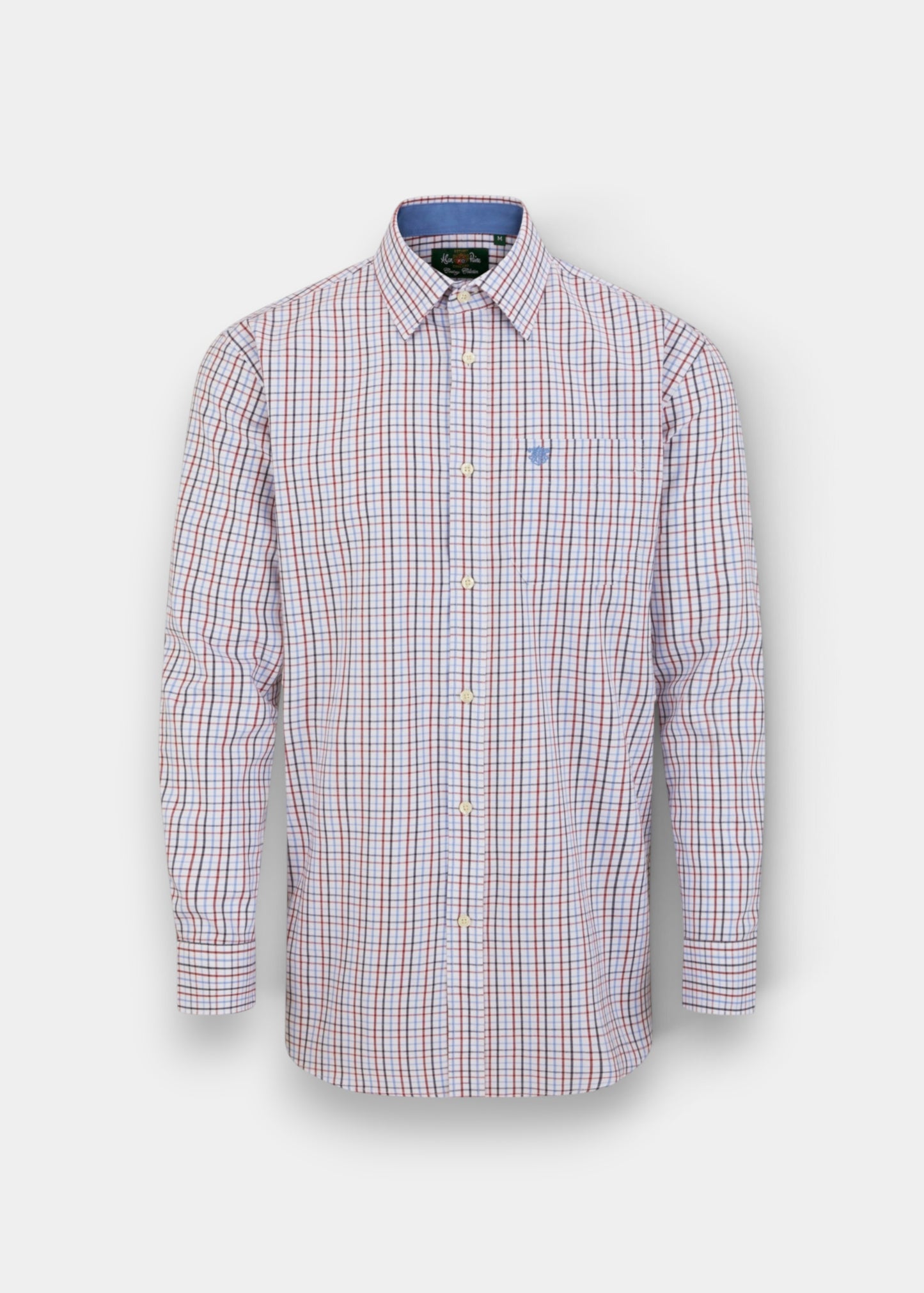 Aylesbury Men's Blue and Red Check Shirt - Regular Fit