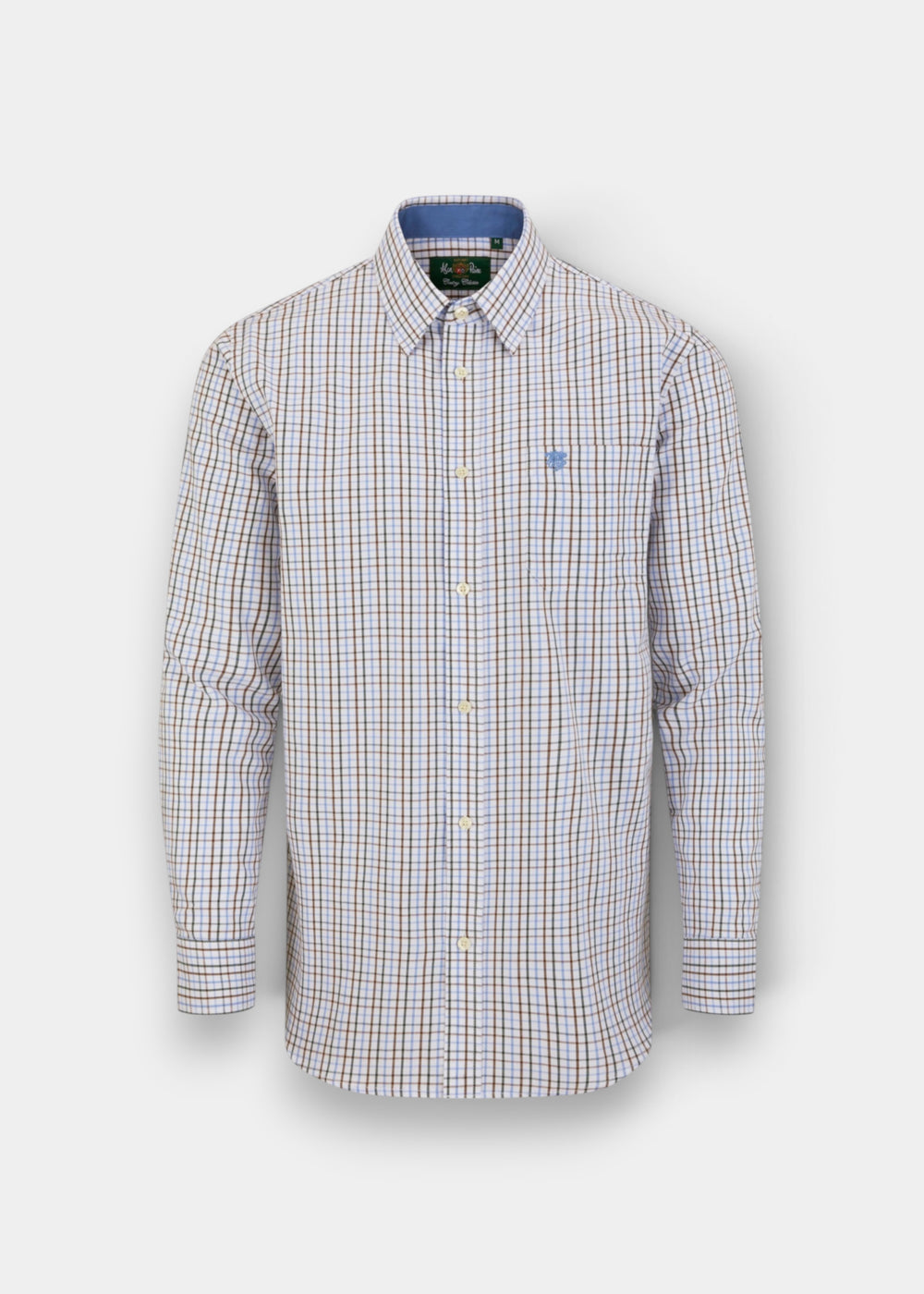 Aylesbury Men's Green and Brown Check Shirt - Regular Fit
