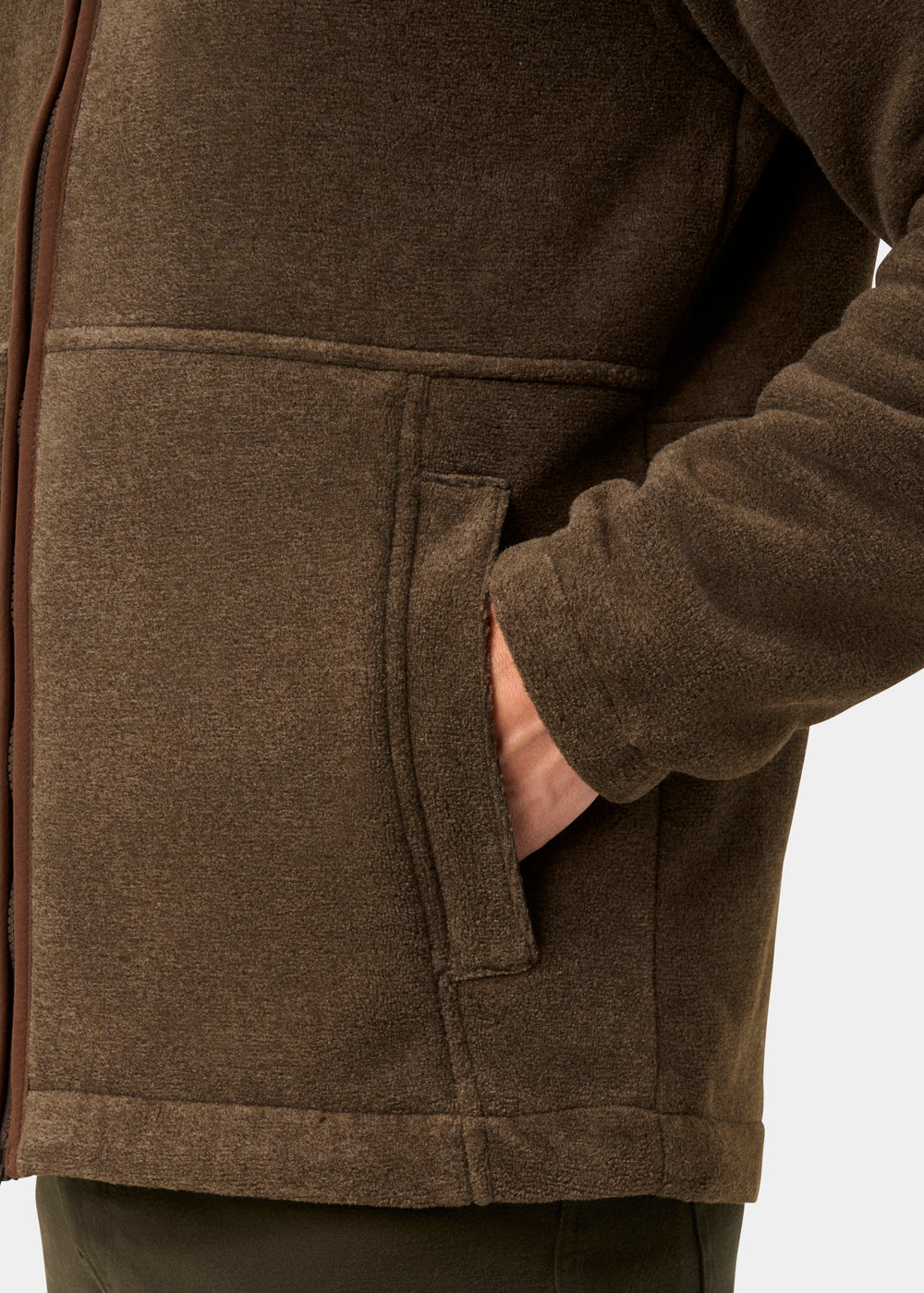 Aylsham Men's Fleece Jacket In Pecan - Regular Fit